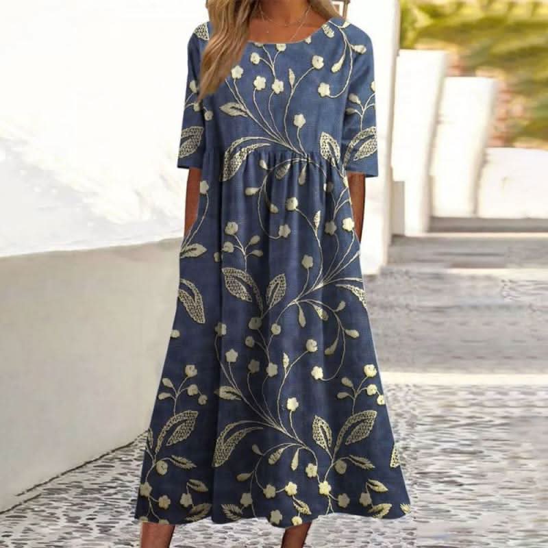 Gian – Embroidered Relaxed Midi Dress