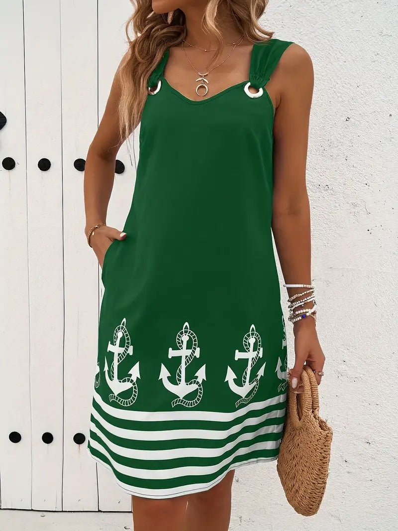 Faith – Nautical Ring Strap Dress