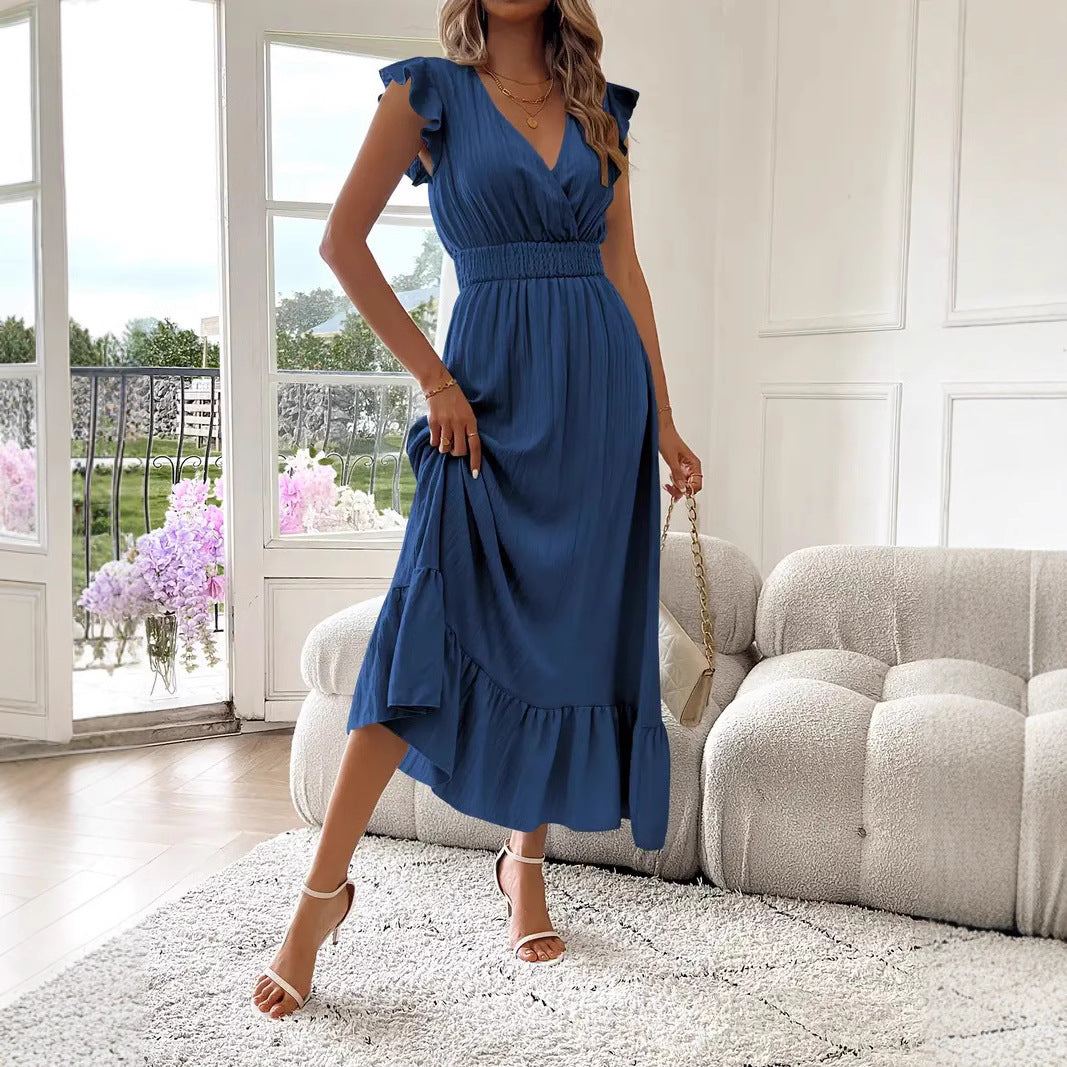 Terry – Ruffle Sleeve Smocked Midi Dress