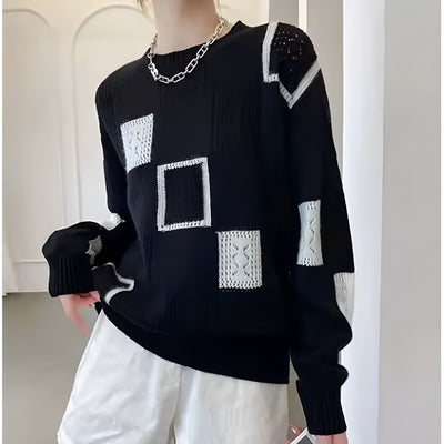 Renata | Elegant Geometric Patterned Sweater