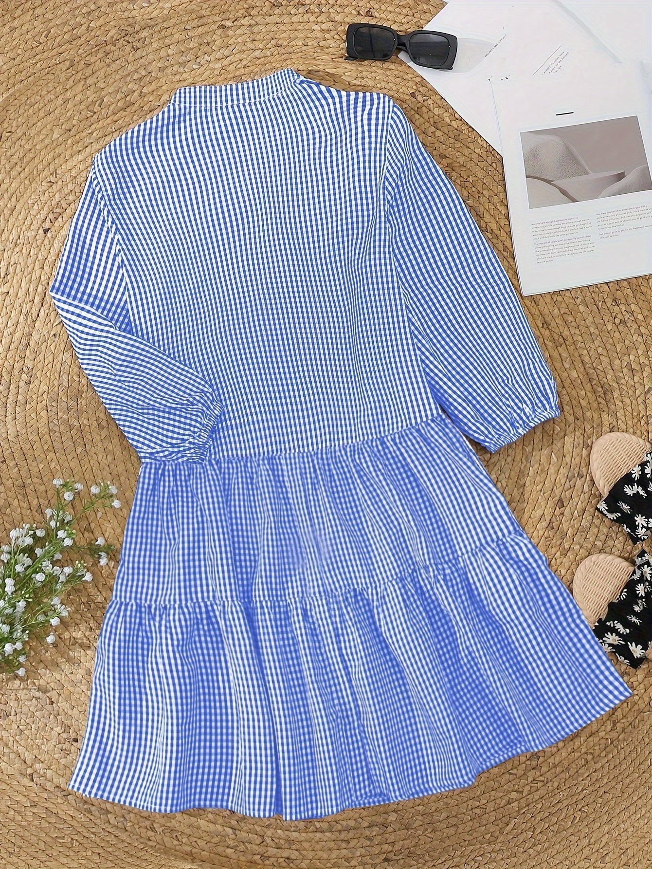 Rose – Gingham Button-Up Tiered Dress