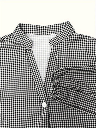 Rose – Gingham Button-Up Tiered Dress